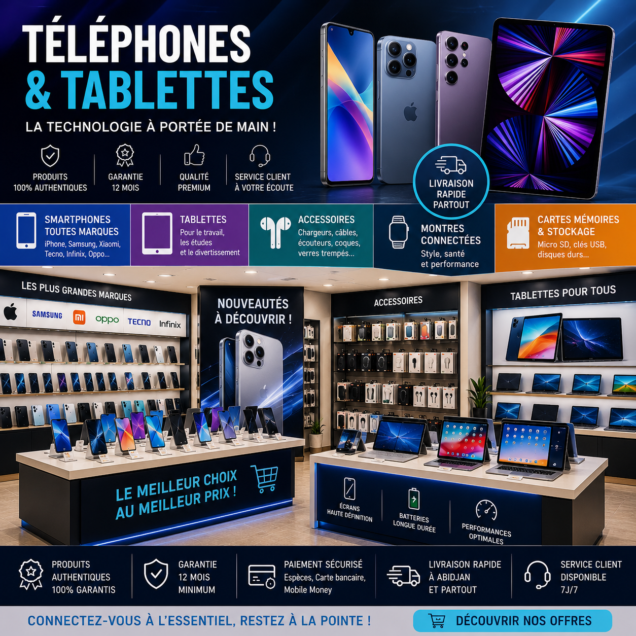 Téléphones et tablettes