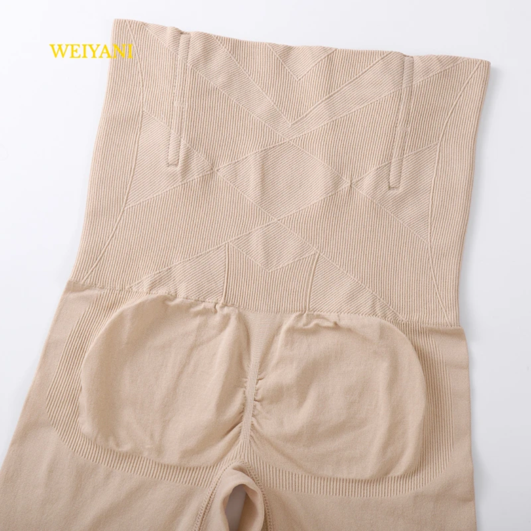 Short gainant taille haute sans coutures pour femme avec effet ventre plat et rehausseur de hanches