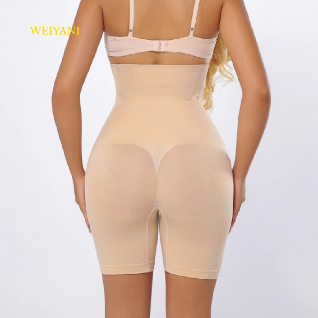 Short gainant taille haute sans coutures pour femme avec effet ventre plat et rehausseur de hanches