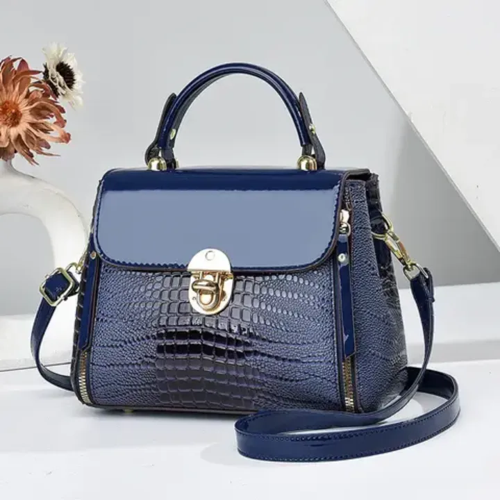 Sac à Main Femme Élégant Motif Crocodile – Style Luxe, Grande Capacité, avec Bandoulière Amovible
