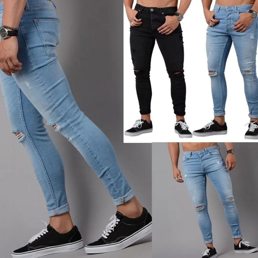 Jean Slim Déchiré pour Homme – Look Urbain et Tendance