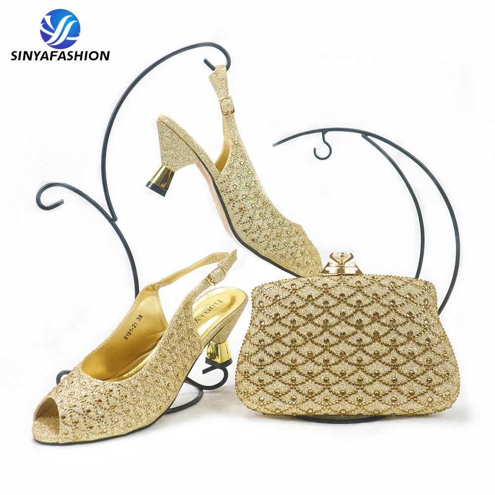 Sinya – Ensemble Chaussures à Talons & Sac Assorti Femme | Style Italien Élégant avec Pierres