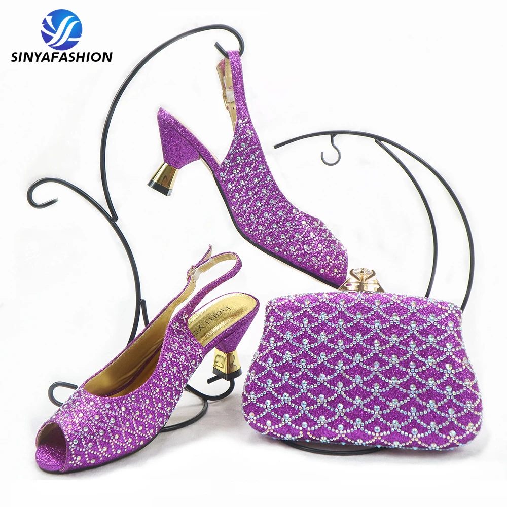 Sinya – Ensemble Chaussures à Talons & Sac Assorti Femme | Style Italien Élégant avec Pierres