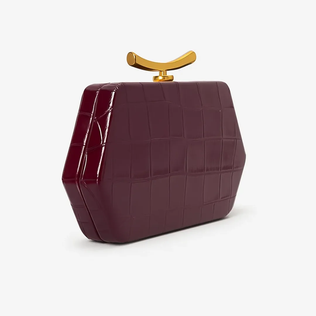 Sac à Main Femme Motif Crocodile avec Chaîne Dorée