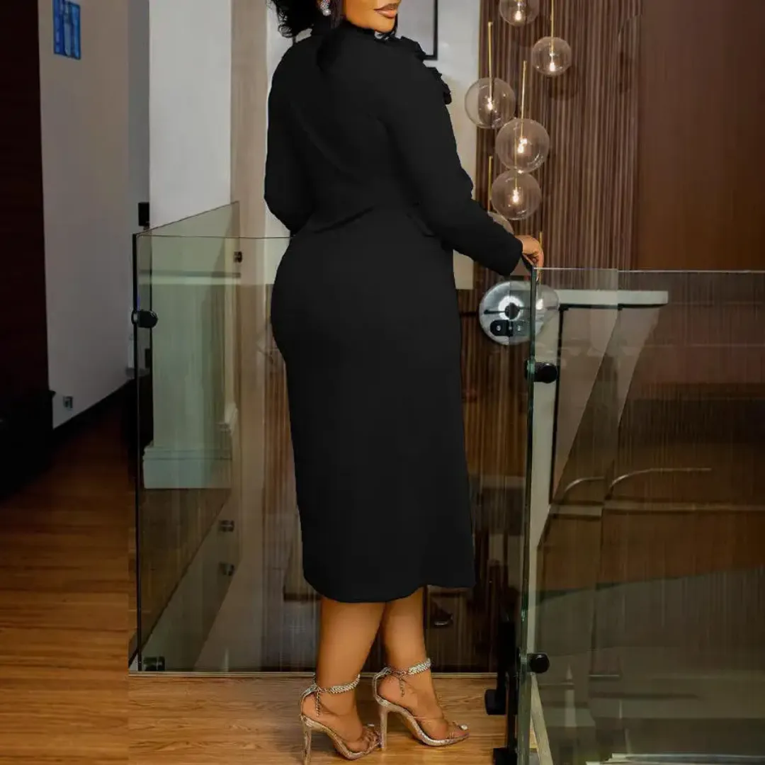 Ensemble robe et manteau femme élégante – Style formel pour église ou bureau
