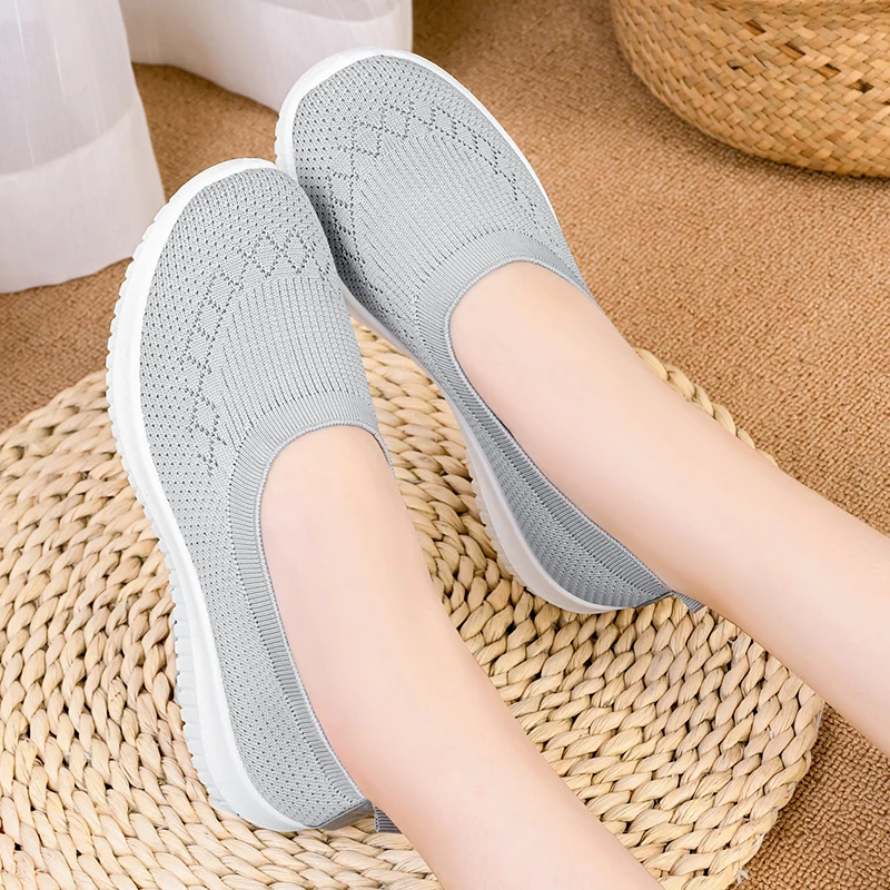 Chaussures plates respirantes sans lacets pour femme – Légères & confortables